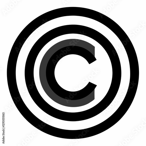 Copyright symbol design with concentric circles