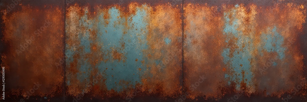 Extensive rusty metal panorama; deeply textured grunge backdrop , decay, worn Extensive rusty metal panorama; deeply textured grunge backdrop , decay, worn
