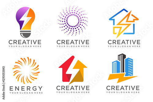 set of Energy Logo design. power  Icon Symbol . vector  Illustration