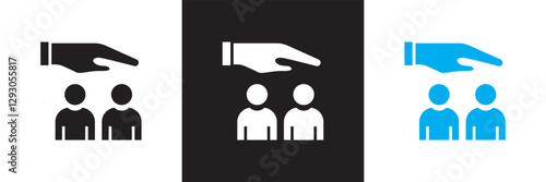 Social Policy icon . Icons related to education, reform, services, welfare, health care etc.  Isolated on white and black background. Vector illustration. EPS 10