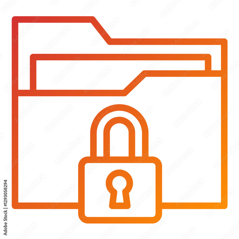 Vector Design Folder Locked Icon Style Vector Design Folder Locked Icon Style