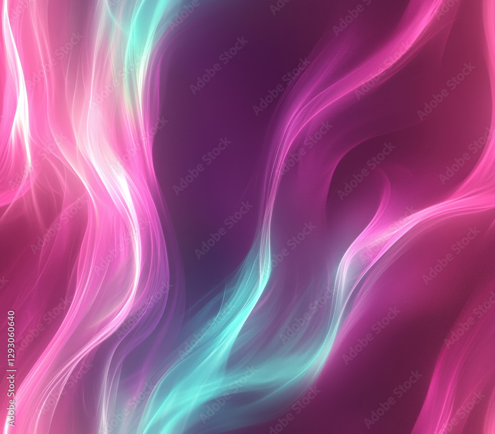 Fototapeta premium Radiant magenta and turquoise waves create mesmerizing abstract background, Seamless Pattern Style.