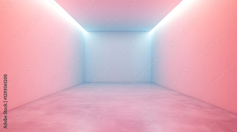 Abstract Room Pastel Pink Blue Neon Light Abstract Room Pastel Pink Blue Neon Light