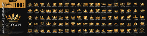 Crown icon set logo design. Crown sign collection. vector illustration