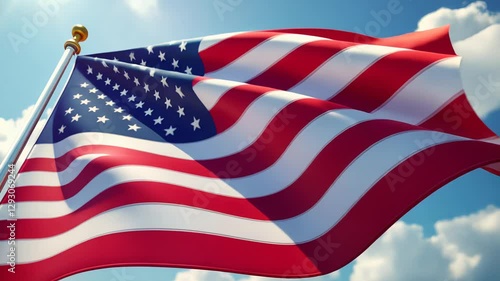 American Flag Waving in the Wind Beautiful Patriotic Footage