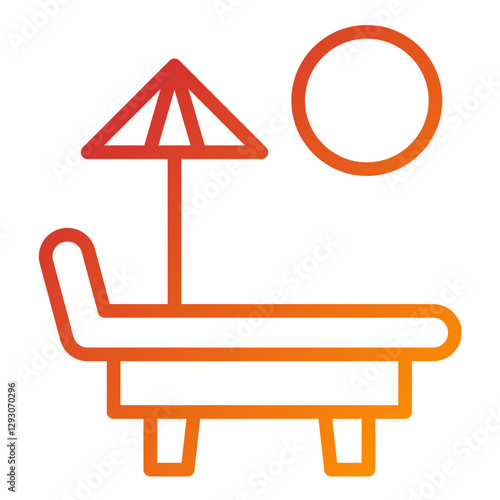 Vector Design Sun Bed Icon Style