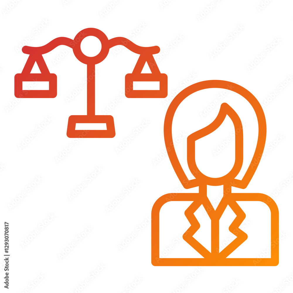 Vector Design Lady Lawyer Icon Style Vector Design Lady Lawyer Icon Style