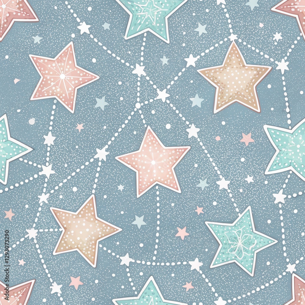 Seamless Pattern of Stars and Dots Digital Art Design Playful Aesthetic Soft Colors Creative Space Whimsical Style Seamless Pattern of Stars and Dots Digital Art Design Playful Aesthetic Soft Colors Creative Space Whimsical Style