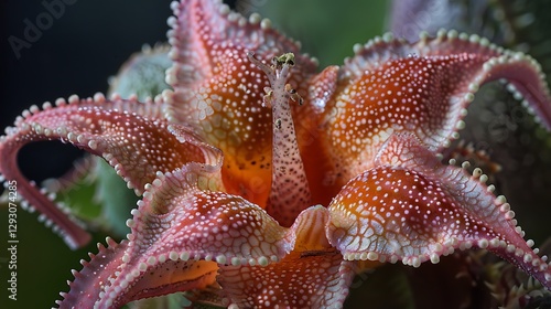 Vibrant Close-Up of Exotic Flower with Intricate Petals and Unique Patterns