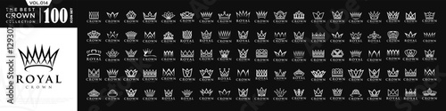 Crown icon set logo design. Crown sign collection. vector illustration