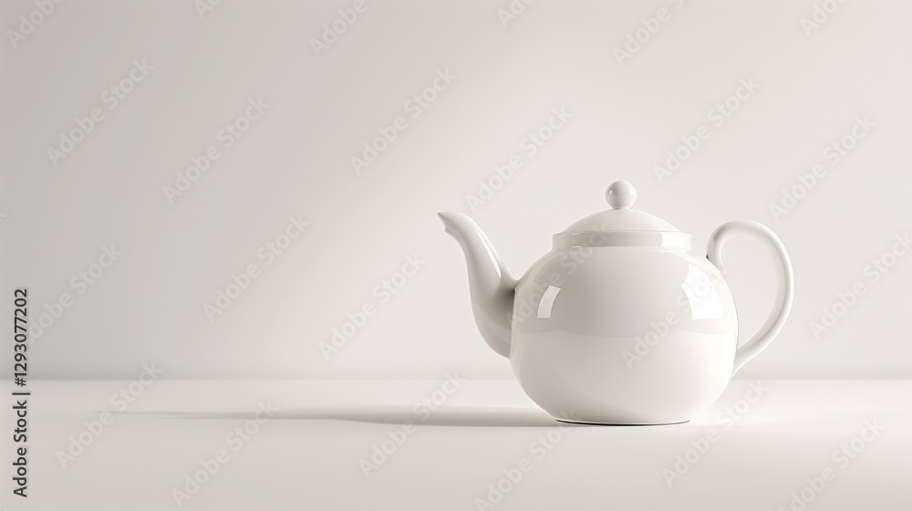 A high-quality ceramic teapot with a smooth design, resting gently on a white background. A high-quality ceramic teapot with a smooth design, resting gently on a white background.