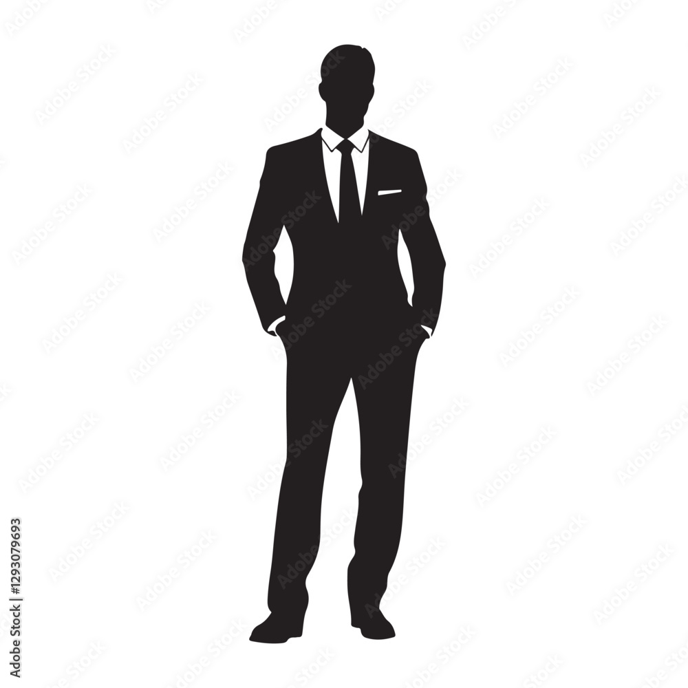 Silhouette of a Businessman in Professional Silhouette of a Businessman in Professional