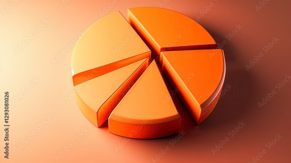 Obraz premium Stunning 3D Pie Chart Design for Business Data Visualization