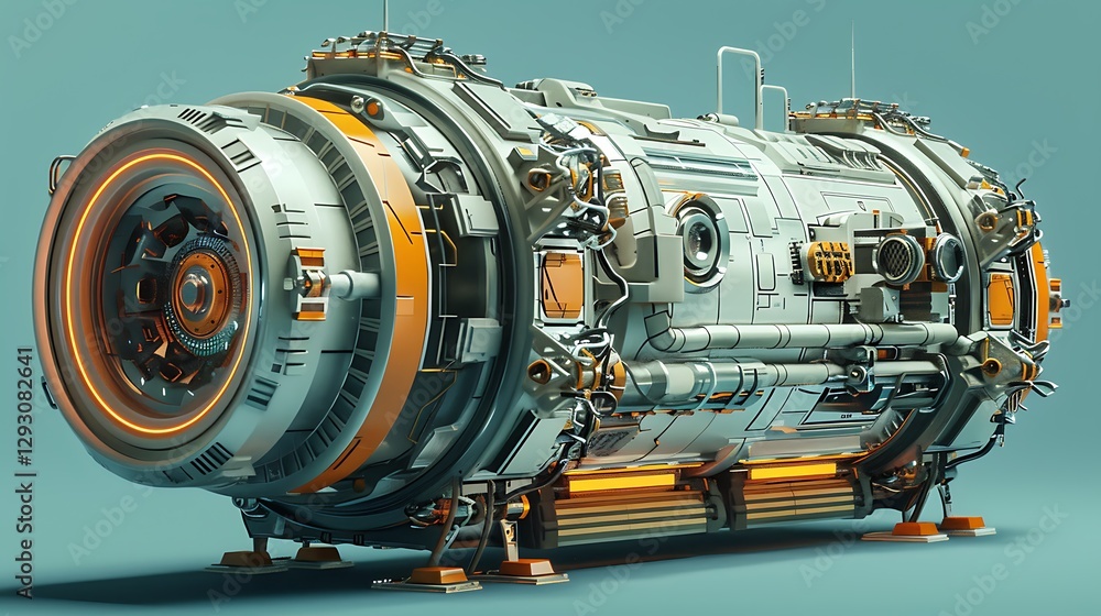 Futuristic Submarine Vessel Design with Metallic Finish and Advanced Technological Features Futuristic Submarine Vessel Design with Metallic Finish and Advanced Technological Features