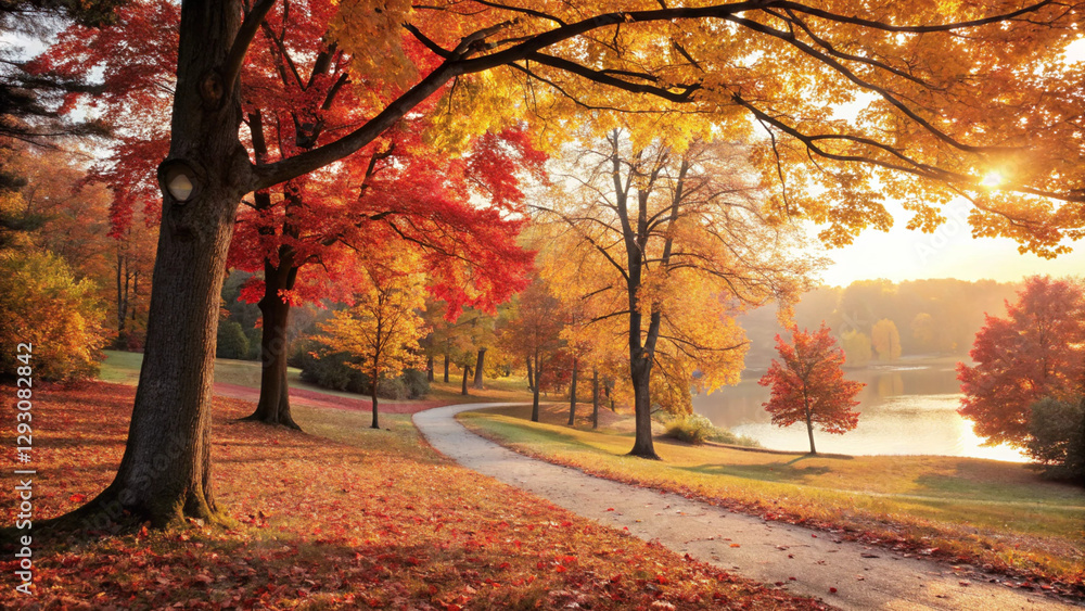 Fototapeta premium autumn trees in the park