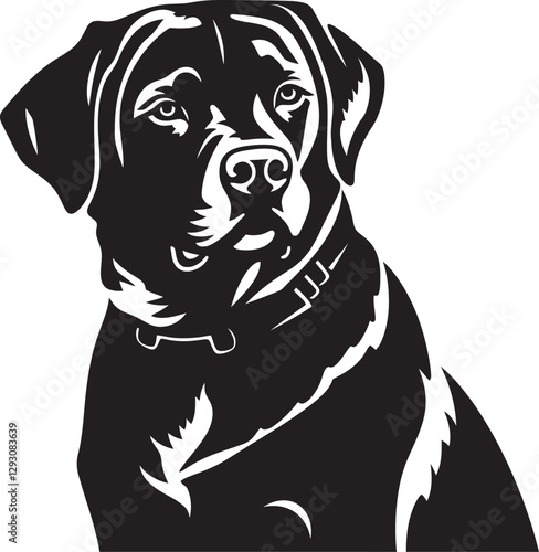 Chesapeake Bay Retriever Silhouette Vector Illustration White Background