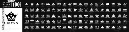 Crown icon set logo design. Crown sign collection. vector illustration