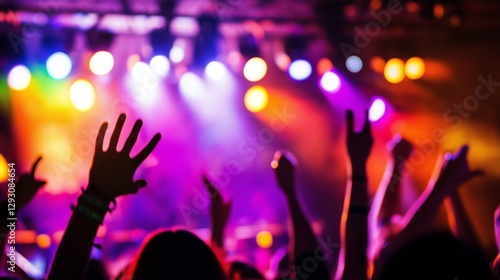 Wallpaper Mural Rock band performing live on stage with colorful lights and energy Torontodigital.ca