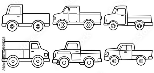 Truck Outline Coloring Page Printable Line Art Drawing