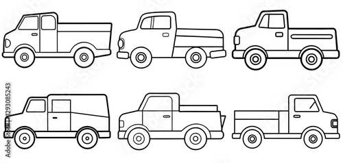 Truck Outline Coloring Page Printable Line Art Drawing