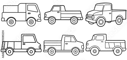 Truck Outline Coloring Page Printable Line Art Drawing
