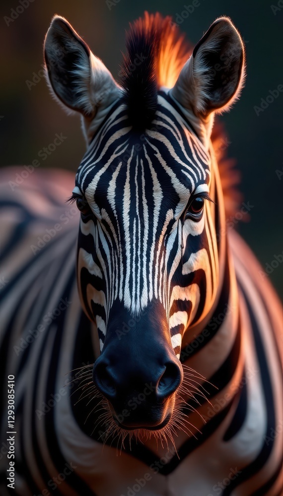 Naklejka premium Crisp high contrast zebra stripes, macro view, white, animal print