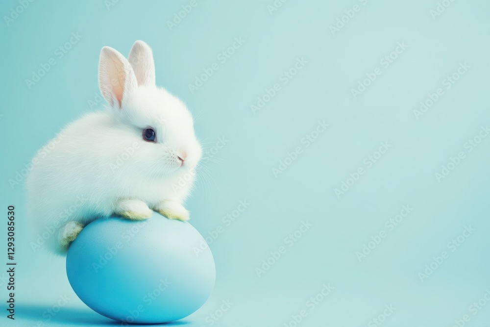 Easter concept: bunny rabbit standing on a colorful egg in warm tones with space for text. Perfect for greeting card design, decoration, advertising and social media posts. Easter concept: bunny rabbit standing on a colorful egg in warm tones with space for text. Perfect for greeting card design, decoration, advertising and social media posts.