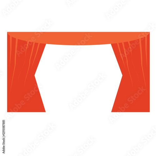 Curtain. Open curtain, vector illustration