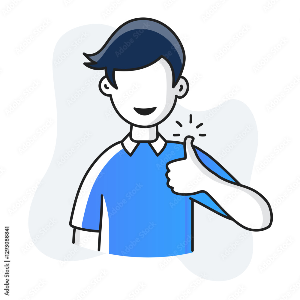 An illustrated icon of a confident man giving a thumbs-up, symbolizing approval, positivity, success, and encouragement. Great for leadership, business, and motivation-related designs. An illustrated icon of a confident man giving a thumbs-up, symbolizing approval, positivity, success, and encouragement. Great for leadership, business, and motivation-related designs.