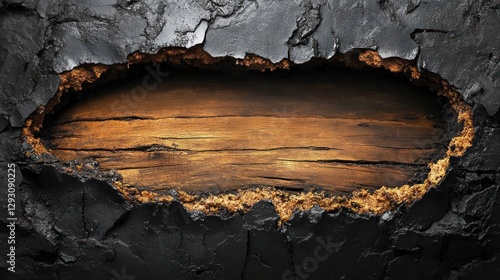 Wallpaper Mural Dark stone frame, wood texture, background, design element Torontodigital.ca