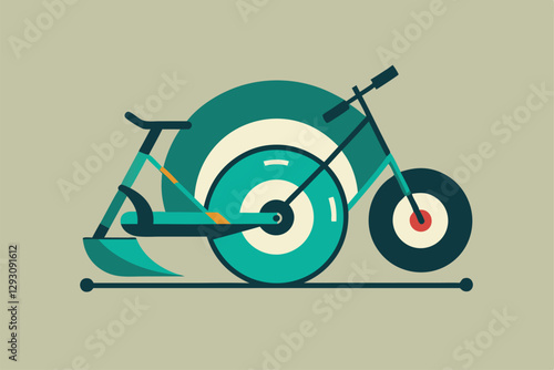 This workout setup features a spin bike and rowing machine designed for an effective exercise routine, Spin bike and rowing machine pairing, minimalist simple modern vector logo design