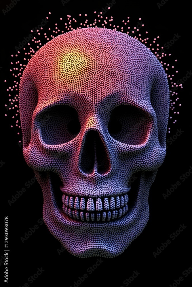 Human skull. Abstract image on black background. Human skull. Abstract image on black background.