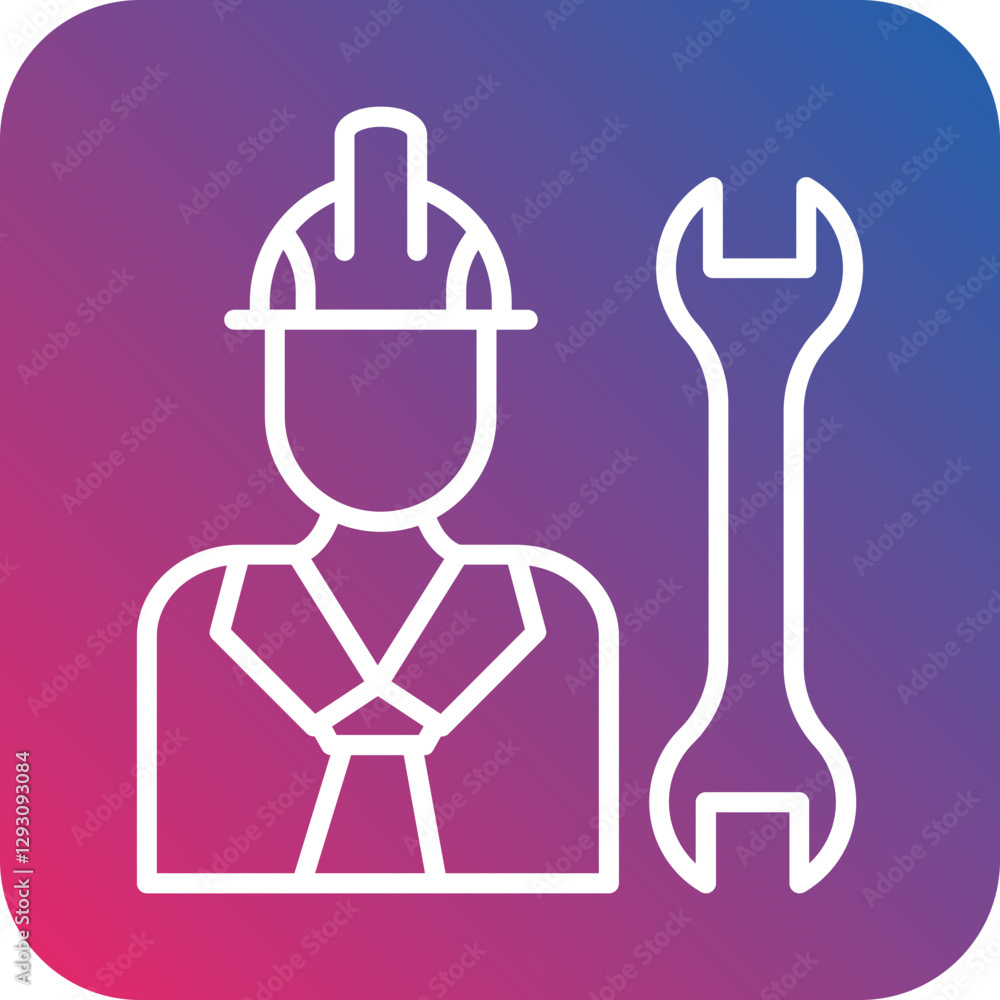 Construction Worker icon style Construction Worker icon style