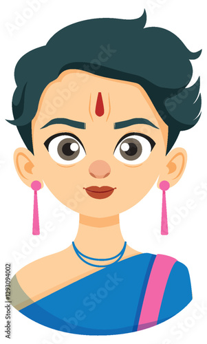 Traditional Indian Woman Illustration