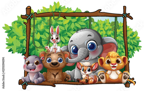 Adorable Jungle Friends in Harmony