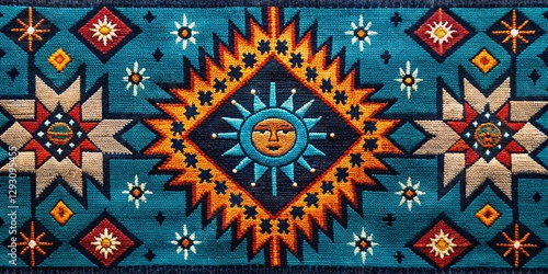 Hopi Sun Star Night Photography Ethnic Pattern - Southwestern Native American Design