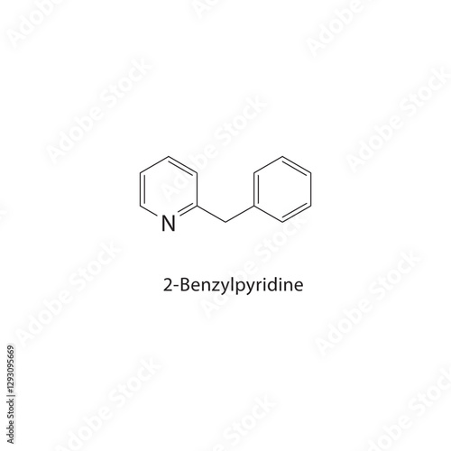 4-Benzylphenol skeletal structure.Phenol Derivative compound schematic illustration. Simple diagram, chemical formula.
