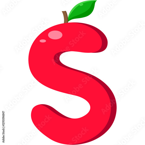 Playful Strawberry letter S Illustration