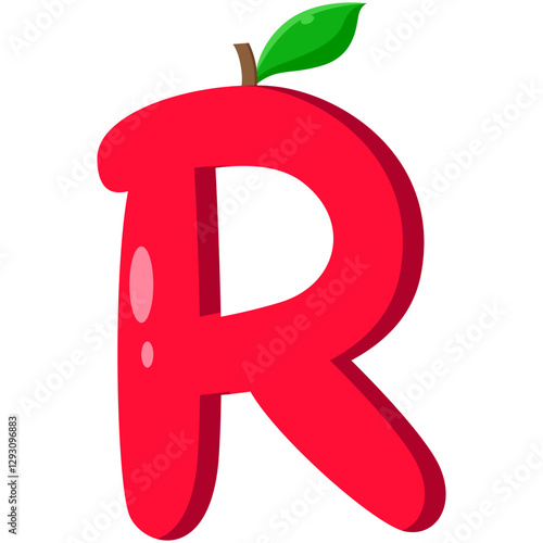Playful Strawberry letter R Illustration