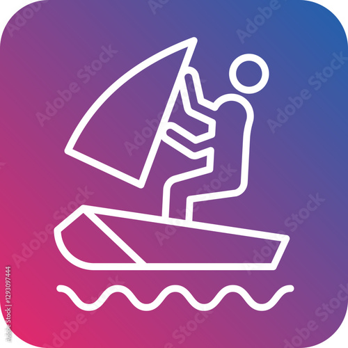 Windsurfing icon style
