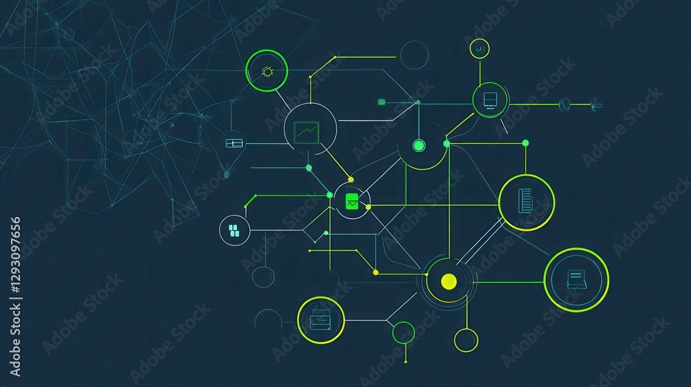 Abstract Visual Representation of a Modern Network System Abstract Visual Representation of a Modern Network System