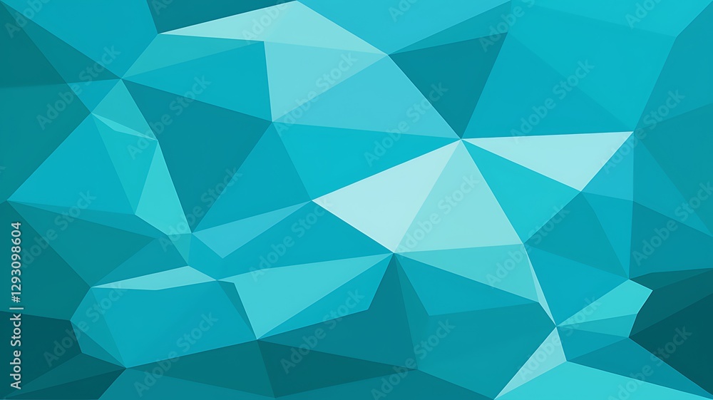 Fototapeta premium Vector abstract bright blue geometric background, consists of triangles. Polygonal abstract aqua background. Vector illustration