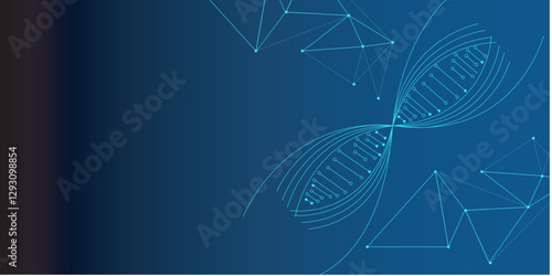 Abstract DNA molecules technology background. Science template wallpaper. Vector illustration.