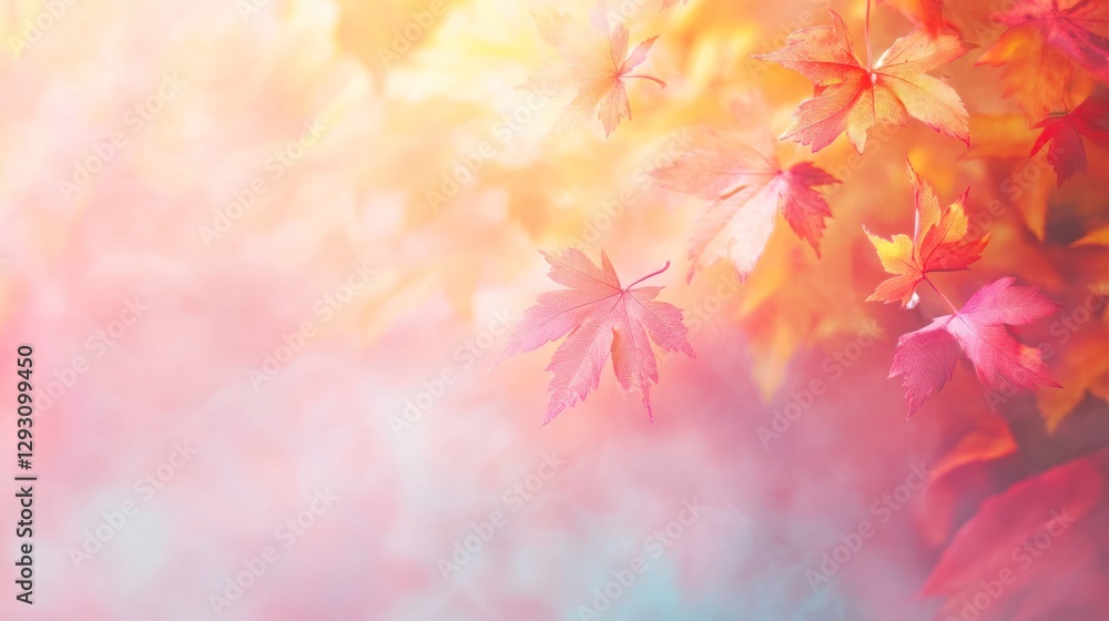 Autumn background with blurred autumn leaves and copy space for text, autumn concept. Autumn background with falling colorful red, yellow, and orange maple leaves Autumn background with blurred autumn leaves and copy space for text, autumn concept. Autumn background with falling colorful red, yellow, and orange maple leaves