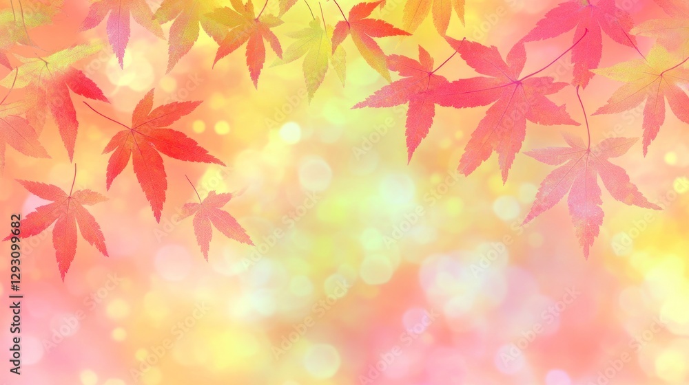Autumn background with blurred autumn leaves and copy space for text, autumn concept. Autumn background with falling colorful red, yellow, and orange maple leaves Autumn background with blurred autumn leaves and copy space for text, autumn concept. Autumn background with falling colorful red, yellow, and orange maple leaves