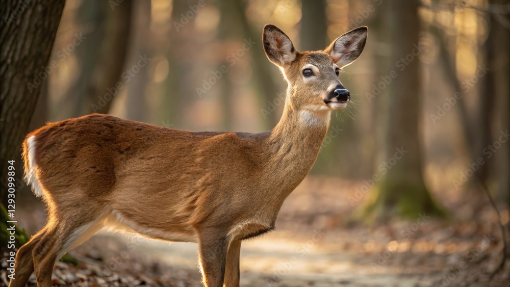 a beautiful deer standing gracefully in the forest with an elegant appearance, showcasing its majestic antlers and graceful posture, while immersed in a serene and captivating natural setting a beautiful deer standing gracefully in the forest with an elegant appearance, showcasing its majestic antlers and graceful posture, while immersed in a serene and captivating natural setting