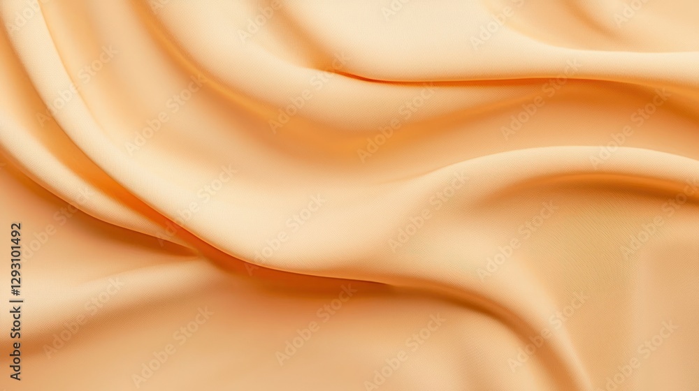Fototapeta premium Soft and Luxurious Light Orange Fabric Draped Elegantly on Surface