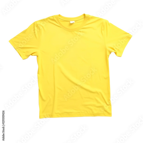 yellow t shirt lying flat
