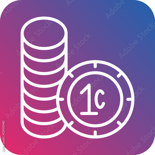 One Cent Coins icon style