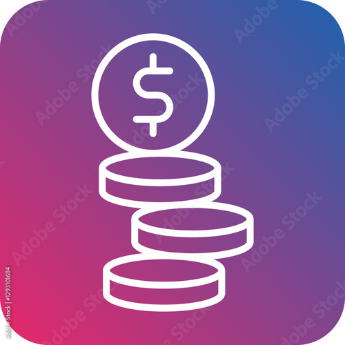 Stacks of Coins icon style